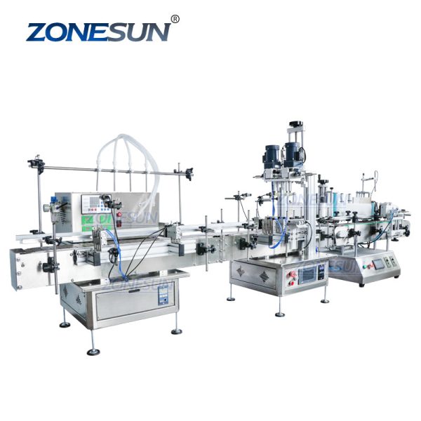 ZONESUN ZS-FAL180C2 Automatic Desktop Oil Water Wine Bottle Liquid Soap Filling Capping Labeling Machine Discount