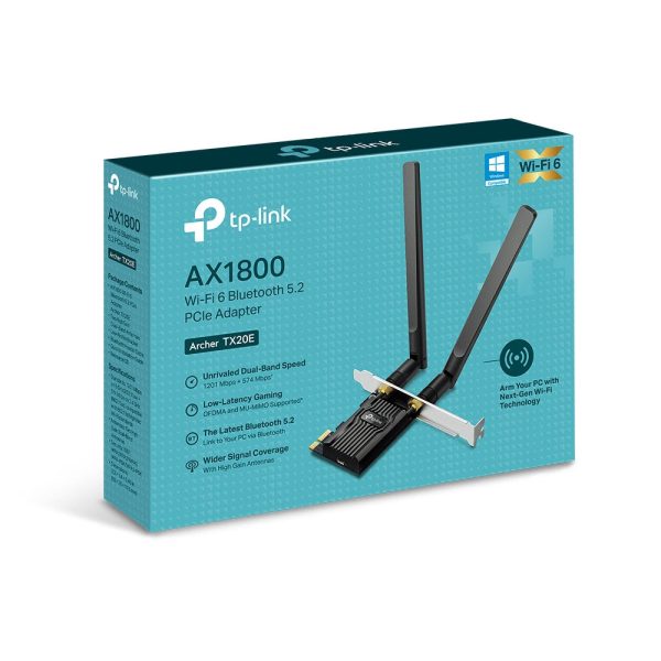 TP-Link Archer TX20E AX1800 Wi-Fi 6 Bluetooth 5.2 PCIe Adapter Sale