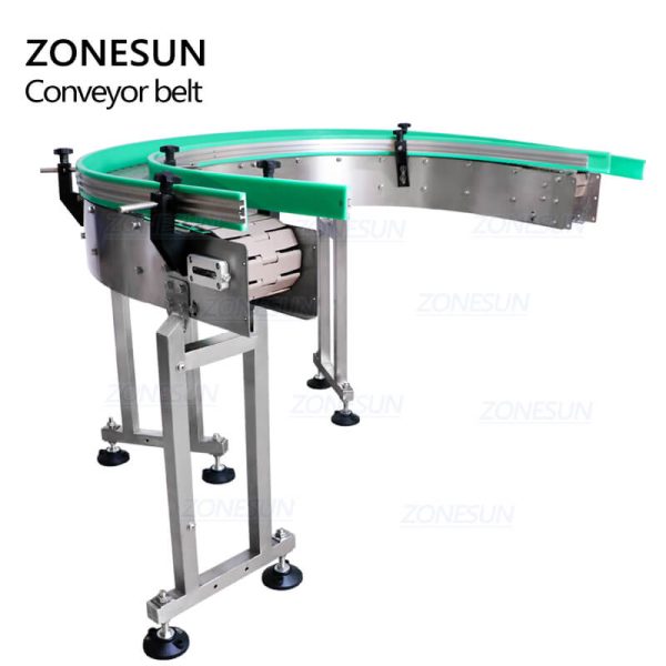 ZONESUN ZS-CBU150 Automation 90 Degree Turning Conveyor Turn Corner Curved Camber Conveying Belt Fashion