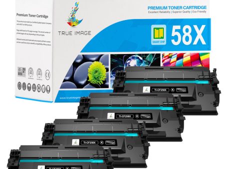 CF258X - Chip-Ready Compatible HP 58X Toner 4-Pack | Monitors Toner Levels For Sale