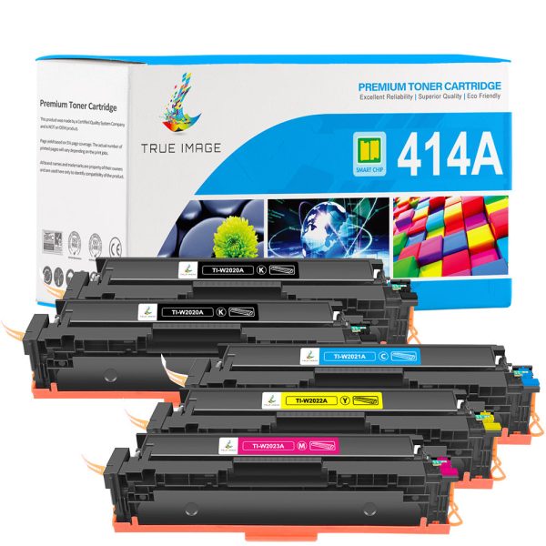 HP Color LaserJet Pro M454dn Toner - Chip-Ready Compatible HP 414A 414X Toner Set For Sale