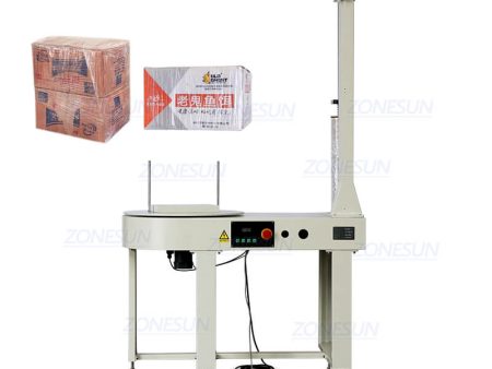 ZS-DBC800 Semi-automatic Carton Box Stretch Film Wrapping Machine Pallet Packaging Machine Online now