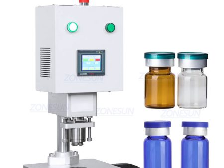 ZONESUN ZS-YG80D Full Electric Small Bottle Solution Glass Vial Metal Aluminum Caps Stopper Crimping Sealing Capping Machine Online now