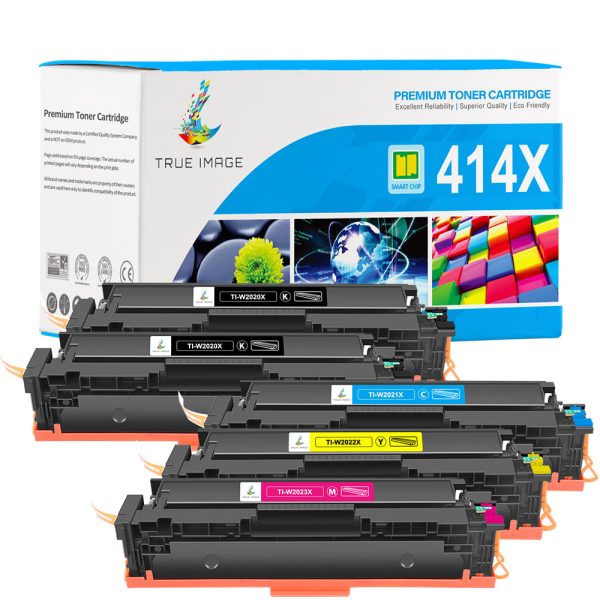 HP Color LaserJet Pro M454dn Toner - Chip-Ready Compatible HP 414A 414X Toner Set For Sale