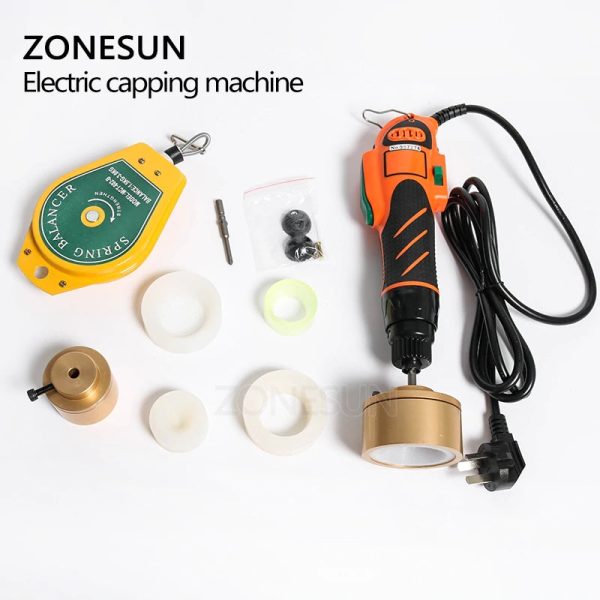 ZONESUN 100W Handheld Plastic Round Bottle Capping Machine Tool Portable Bottle Caps Screwing Sealing Machine For Sale