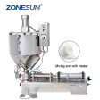 ZONESUN Single Nozzle Paste Filling Machine For Chocolate Sauce With Mixer Heater For Sale