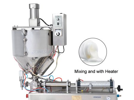 ZONESUN Single Nozzle Paste Filling Machine For Chocolate Sauce With Mixer Heater For Sale