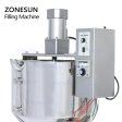 ZONESUN Single Nozzle Paste Filling Machine For Chocolate Sauce With Mixer Heater For Sale