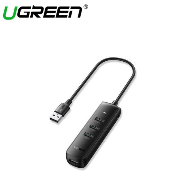 UGREEN USB-A 3.0 4 PORTS HUB WITH USB-C POWER PORT 1M (BLACK) Online now