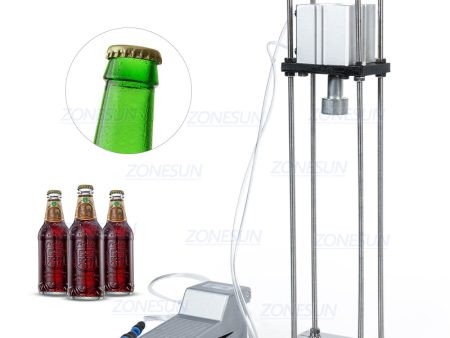 ZONESUN Pneumatic Soda Water Capper Semi Automatic Beer Lid Sealing Machine 26mm Crown Caps Soft Drink Capping Machine Sale