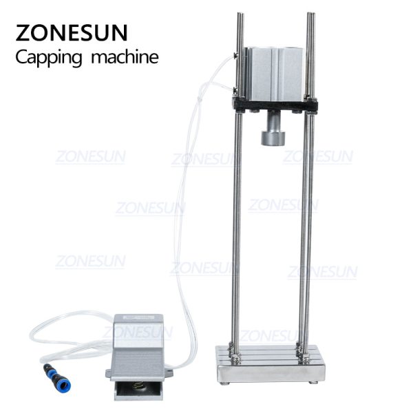 ZONESUN Pneumatic Soda Water Capper Semi Automatic Beer Lid Sealing Machine 26mm Crown Caps Soft Drink Capping Machine Sale