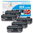 Compatible HP 80X CF280X Black Toner Cartridge 5-Pack Fashion