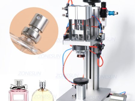 ZONESUN Pneumatic Perfume Bottle Vial Crimping Machine Oral Spray Head Capping Machine Supply