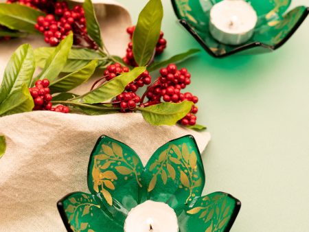 Emerald Flora Candle Holder Cheap