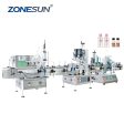 ZONESUN ZS-FAL180C4 Automatic Desktop Small Glass Bottle Essential Oil Filling Capping Labeling Machine For Cheap