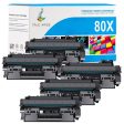 Compatible HP 80X CF280X Black Toner Cartridge 5-Pack Fashion