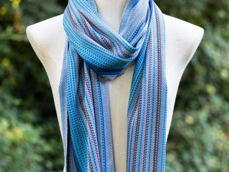 Natal Blue Woven Scarf Cheap