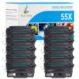 Compatible HP 55X CE255X Black Toner Cartridge - High Yield - 10 Packs Discount