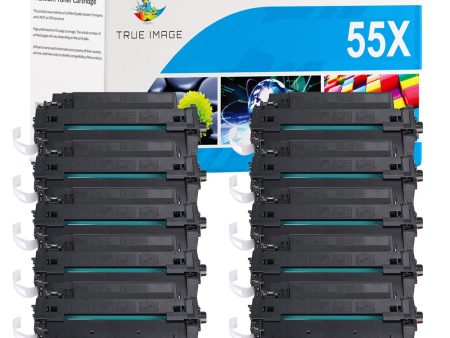 Compatible HP 55X CE255X Black Toner Cartridge - High Yield - 10 Packs Discount