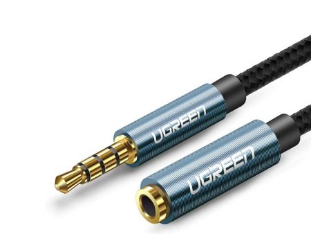 UGREEN STEREO AUDIO  3.5MM MALE TO FEMALE EXTENSION CABLE 1M SUPPORT MIC (BLACK) For Sale