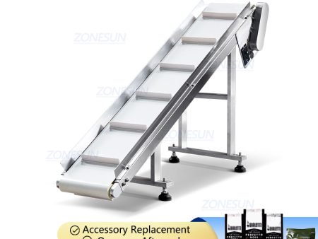 ZONESUN ZS-SLJ6 Elevating Inclined Belt Ramp Gradient Sloped Conveyor System For VFFS Packaging Machine on Sale